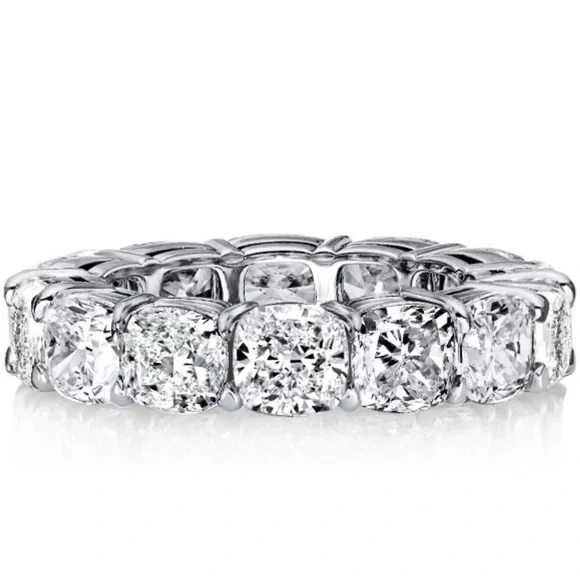 Italo Cushion Cut Wedding Band Eternity Band For Women 925 Sterling Silver - Picture 3 of 12